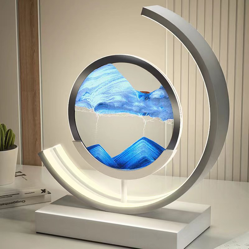 Lámpara de noche moderna LED con arte de arena