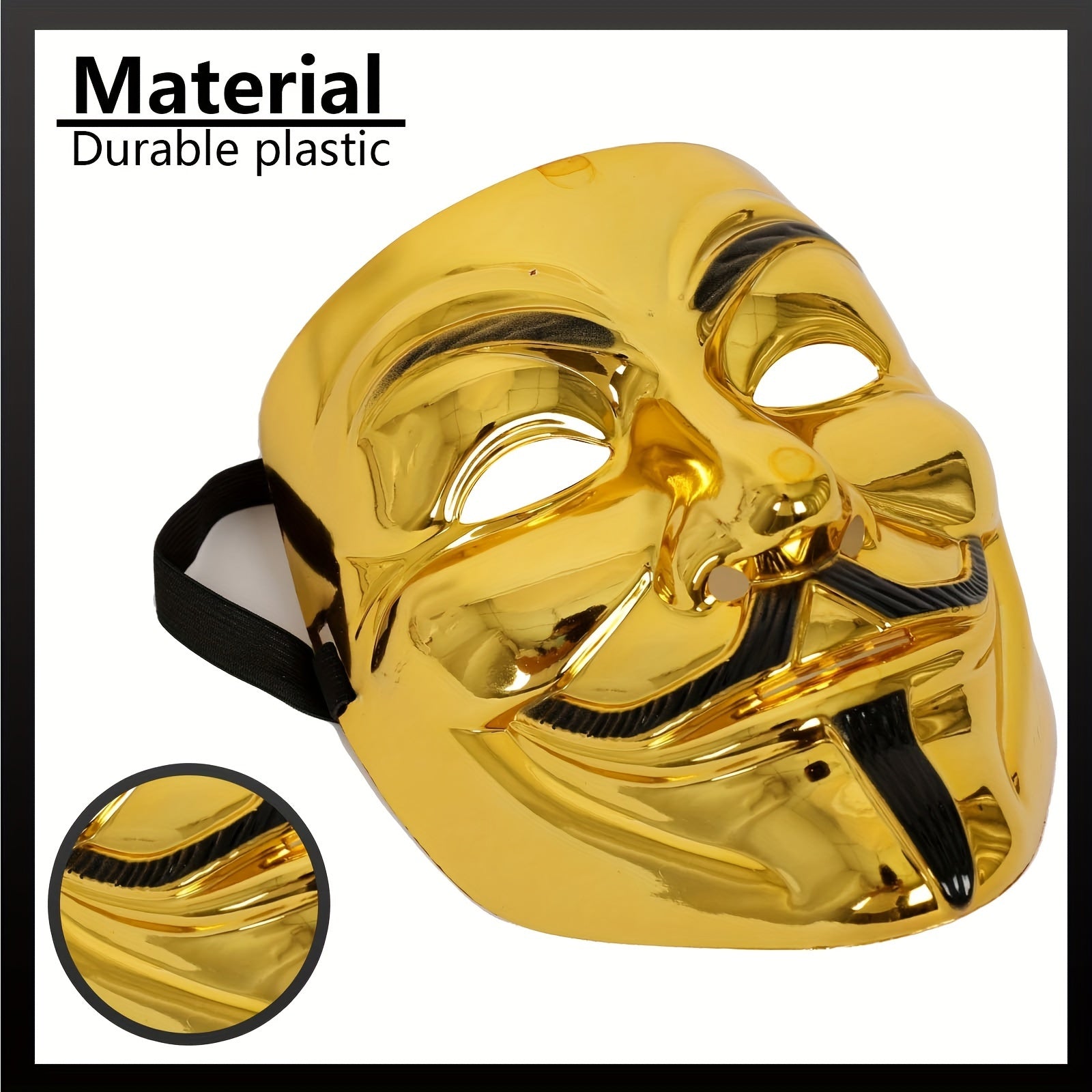 Men’s Full Face Plastic Halloween Mask | Anonymous Cosplay