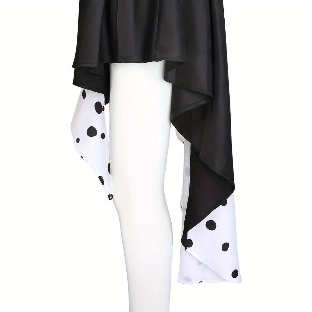 Women’s Hooded Halloween Movie Costume Dress | Asymmetrical Dalmatian
