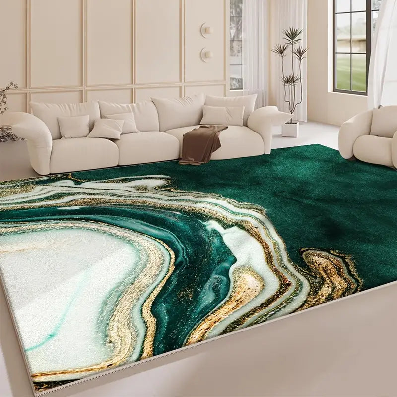 Tapis de zone moderne abstrait marbre polyester