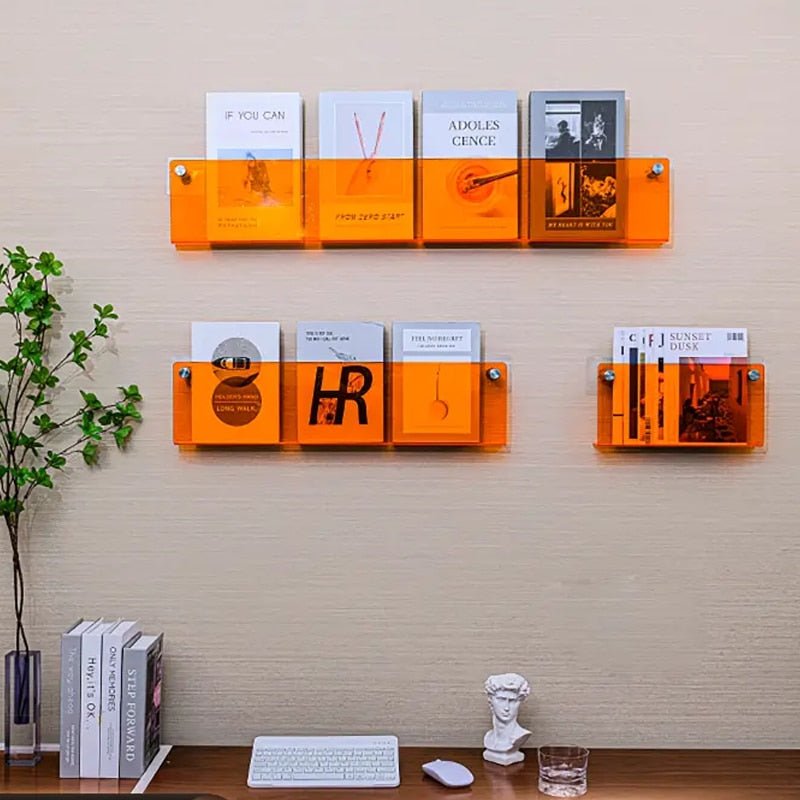 Wall Shelf Clear Acrylic Magazine Holder