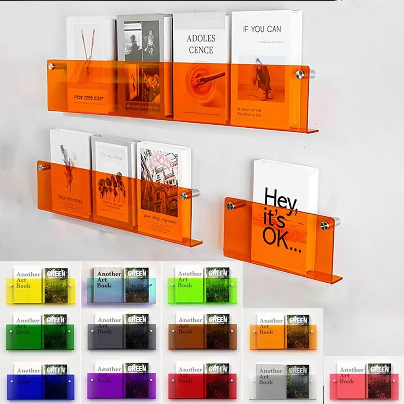 Wall Shelf Clear Acrylic Magazine Holder