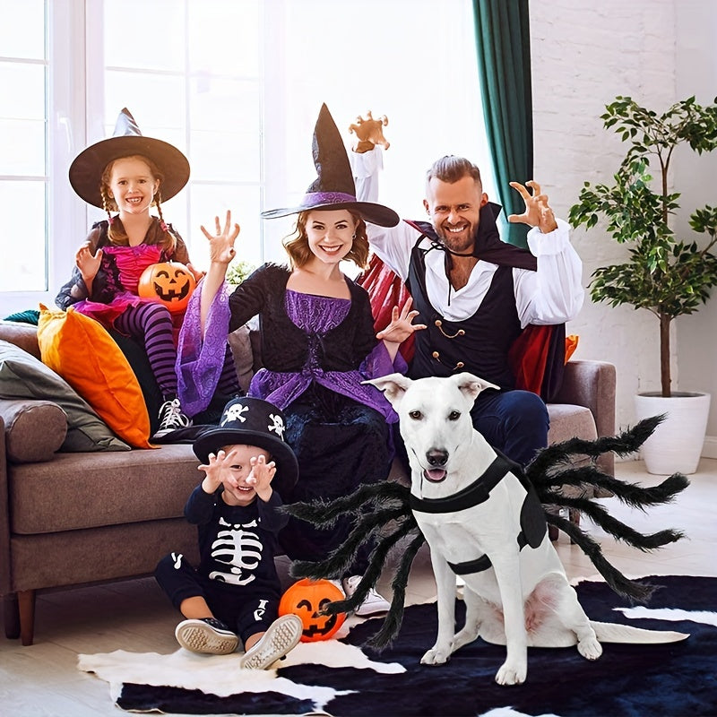 Lustiges pelziges Hundehalloween-Kostüm | Spinnendesign