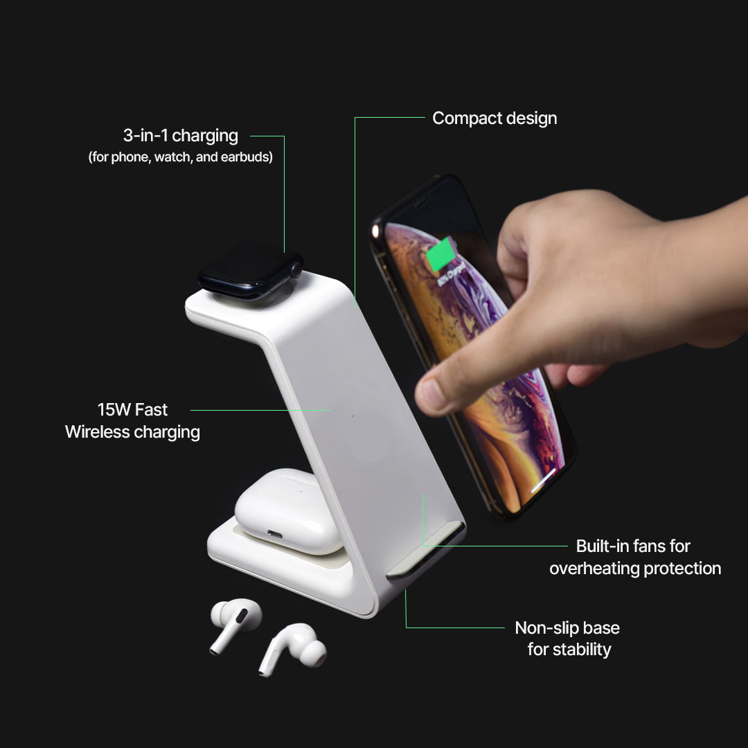Wireless Charging Station Fast Charger Dock