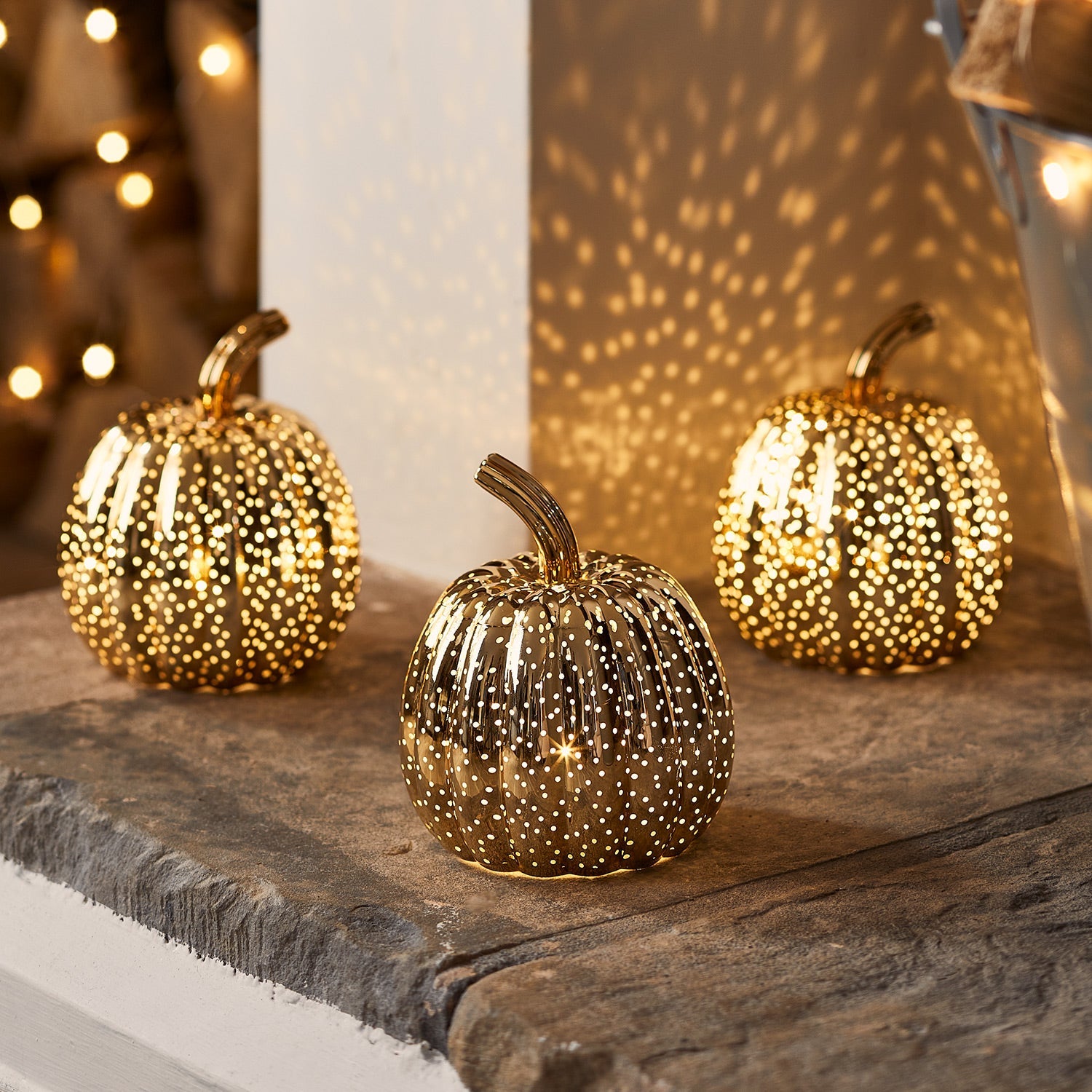 Set di luci LED zucca di vetro per decorazioni di Halloween