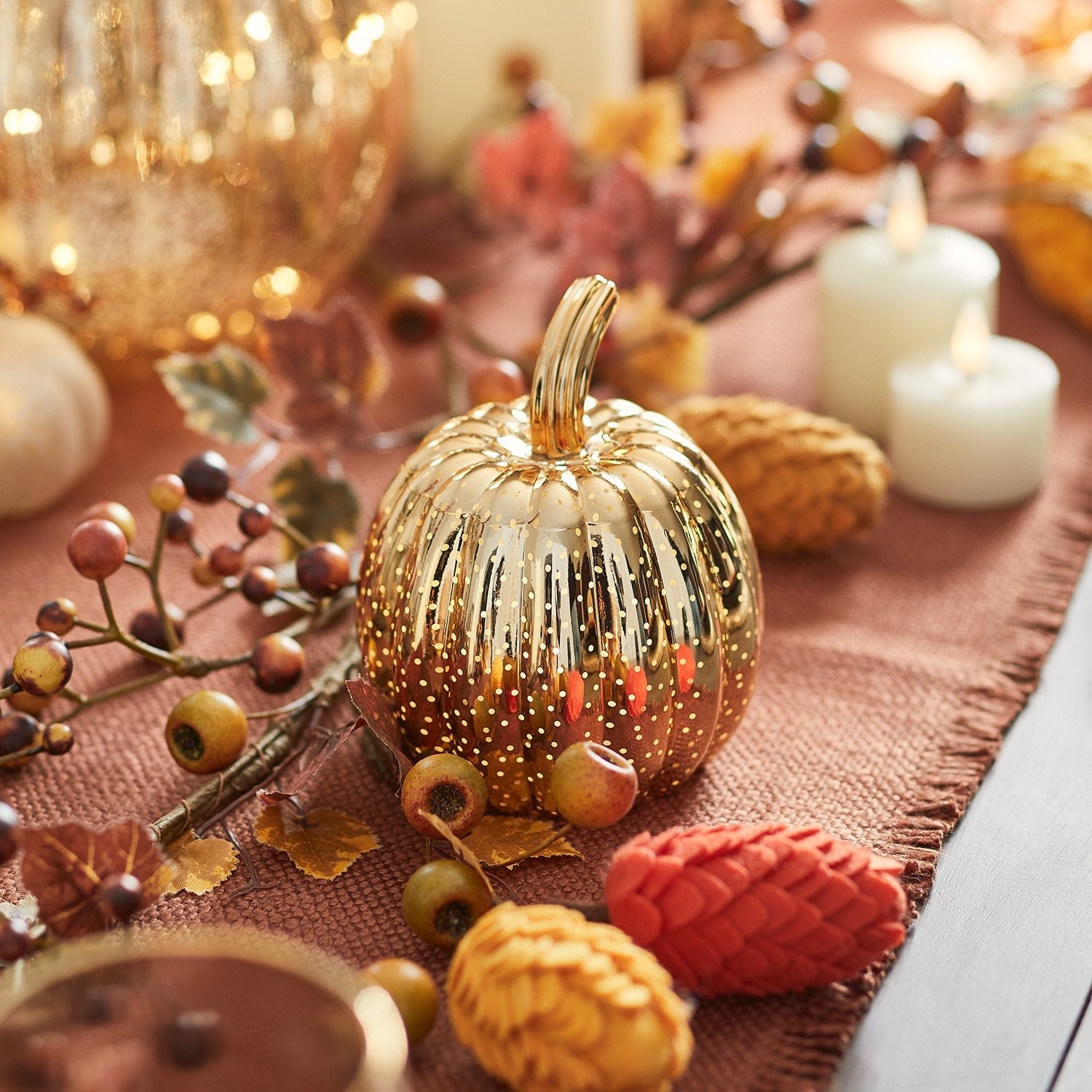 Set di luci LED zucca di vetro per decorazioni di Halloween