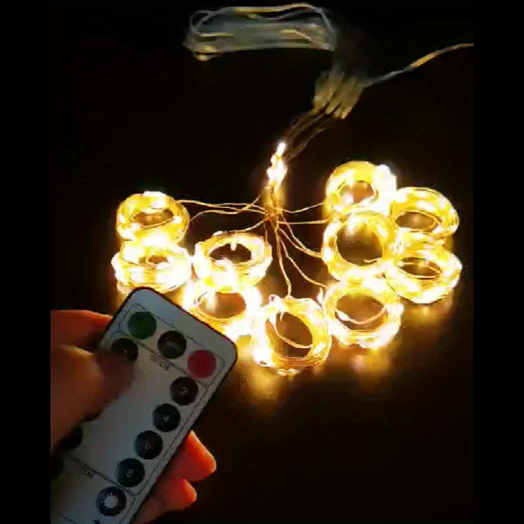 Luci a tenda Fairy USB con telecomando bianco caldo