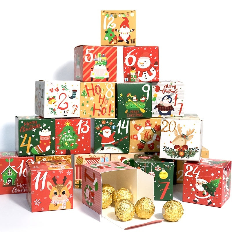 Set Calendario dell'Avvento Natalizio con Scatole Regalo