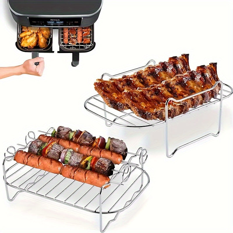 Set de accesorios para freidora de aire con brochetas para barbacoa