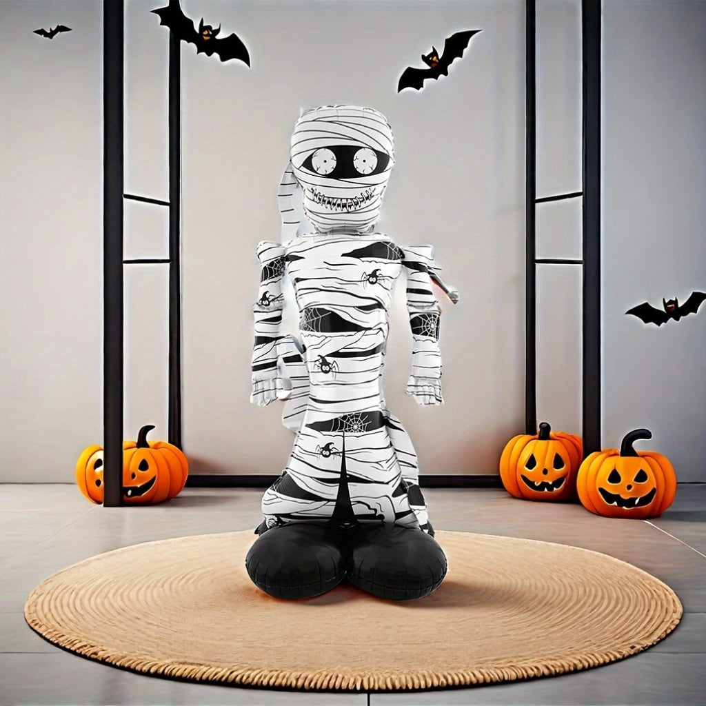 Halloweenowa dmuchana dekoracja mumii z kreskówki | Straszny wolnostojący rekwizyt
