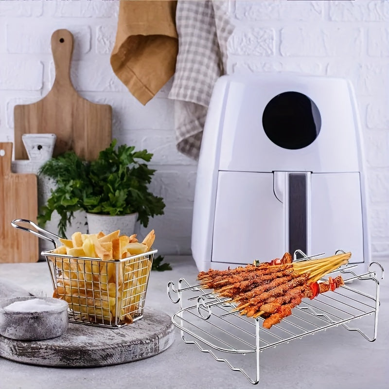 Set de accesorios para freidora de aire con brochetas para barbacoa