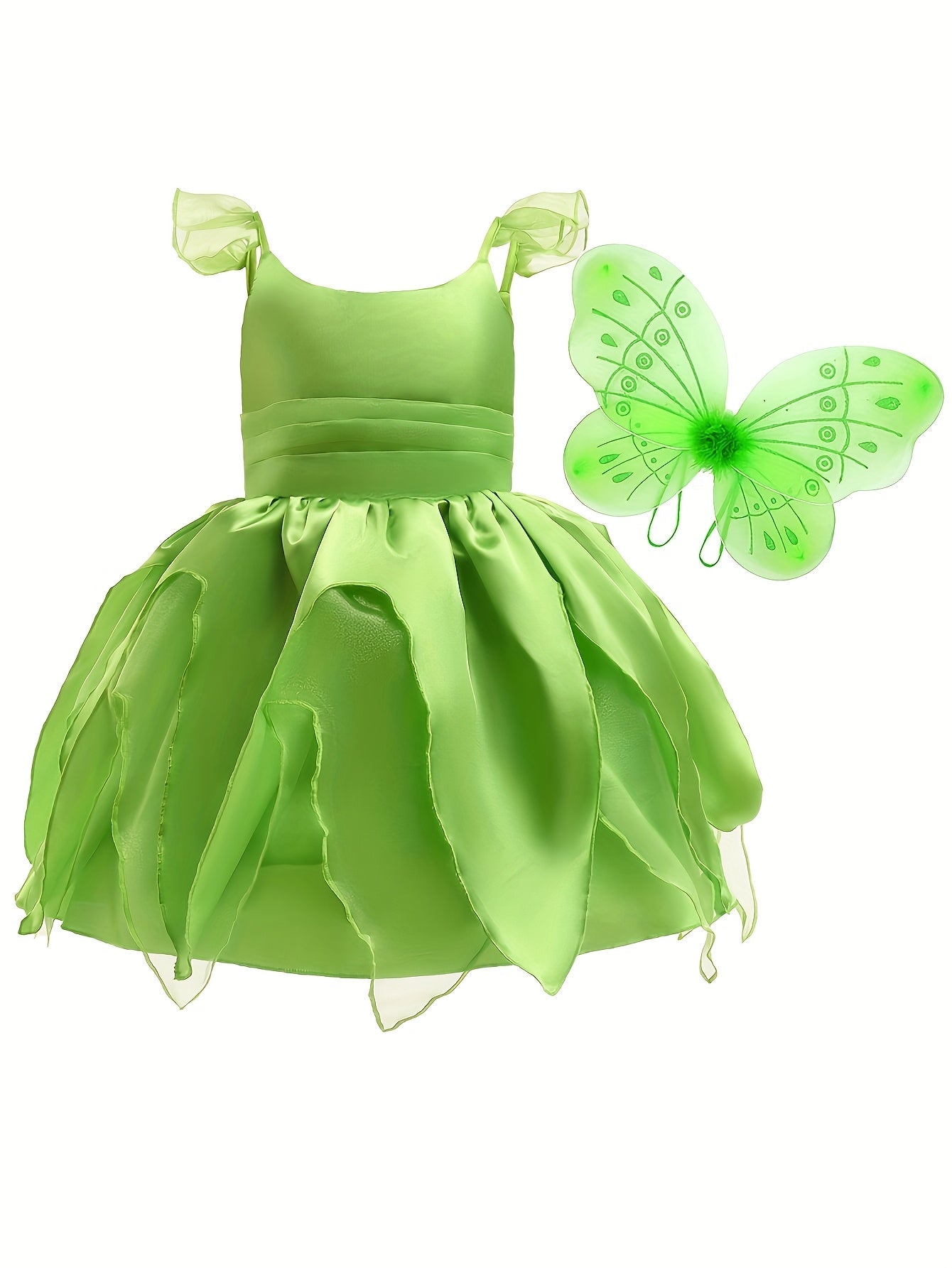 Mädchen Magisches Feen Halloween Kostüm Kleid | Ärmellose Flügel