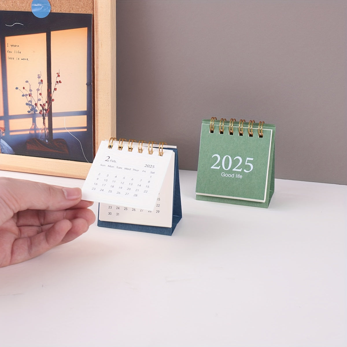 Calendario de escritorio con soporte espiral planificador