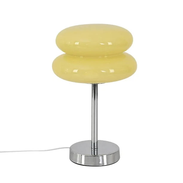 Lámpara de mesa con pantalla de vidrio retro