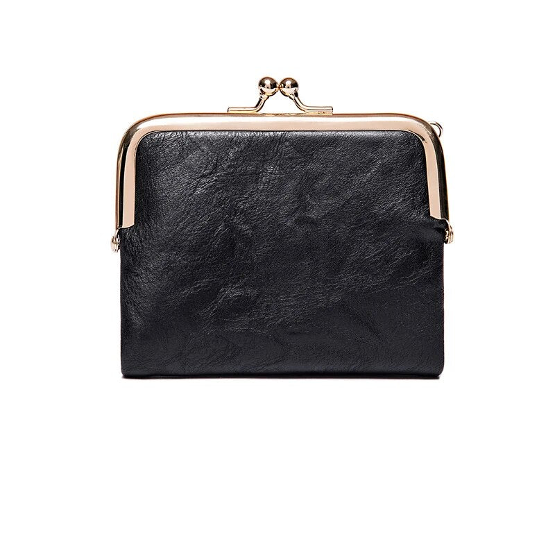 Wallet Purse | Vintage Kiss Lock Small PU Leather