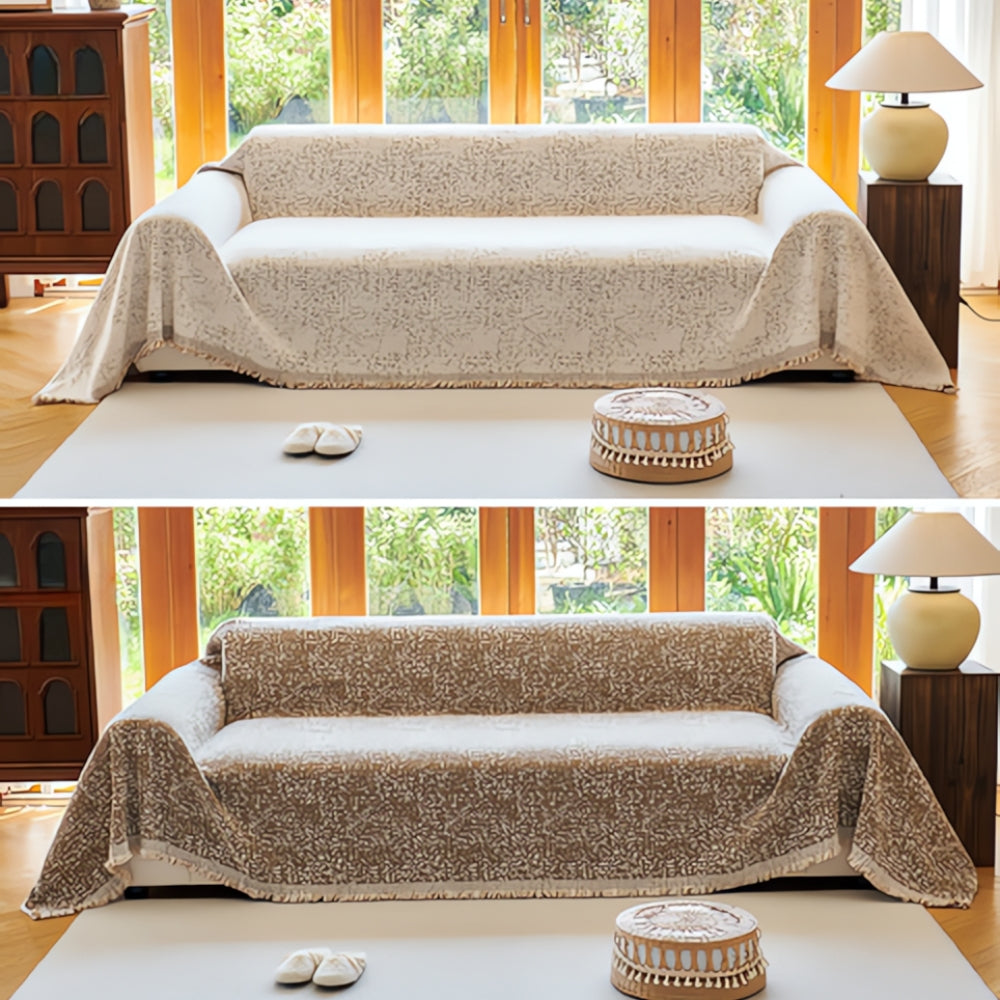 Housse de canapé en coton bohème moderne réversible