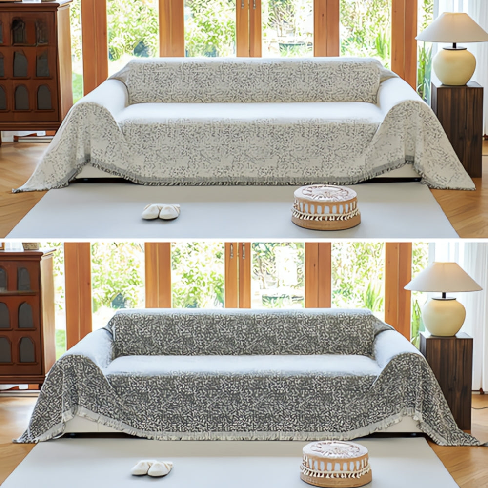 Housse de canapé en coton bohème moderne réversible