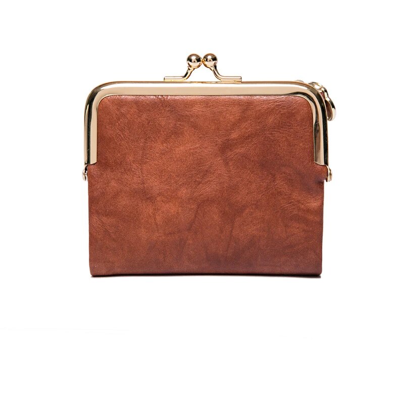 Wallet Purse | Vintage Kiss Lock Small PU Leather