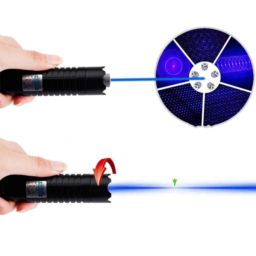 Torche laser faisceau bleu lampe de poche tactique extérieure