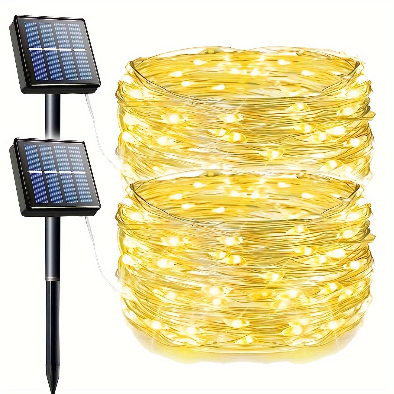 Zewnętrzne czerwone lampki wróżki zasilane energią słoneczną
