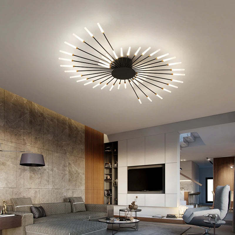 Moderno lampadario a LED in metallo per soffitto