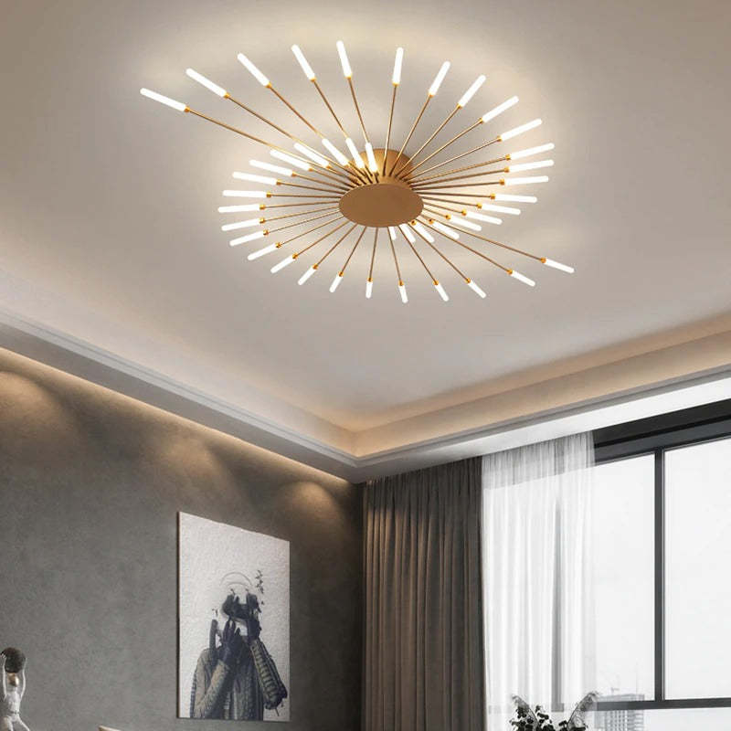 Moderno lampadario a LED in metallo per soffitto
