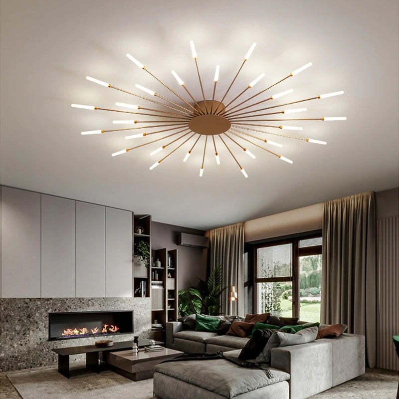 Moderno lampadario a LED in metallo per soffitto
