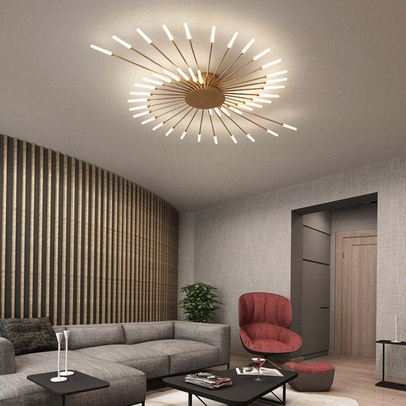 Moderno lampadario a LED in metallo per soffitto
