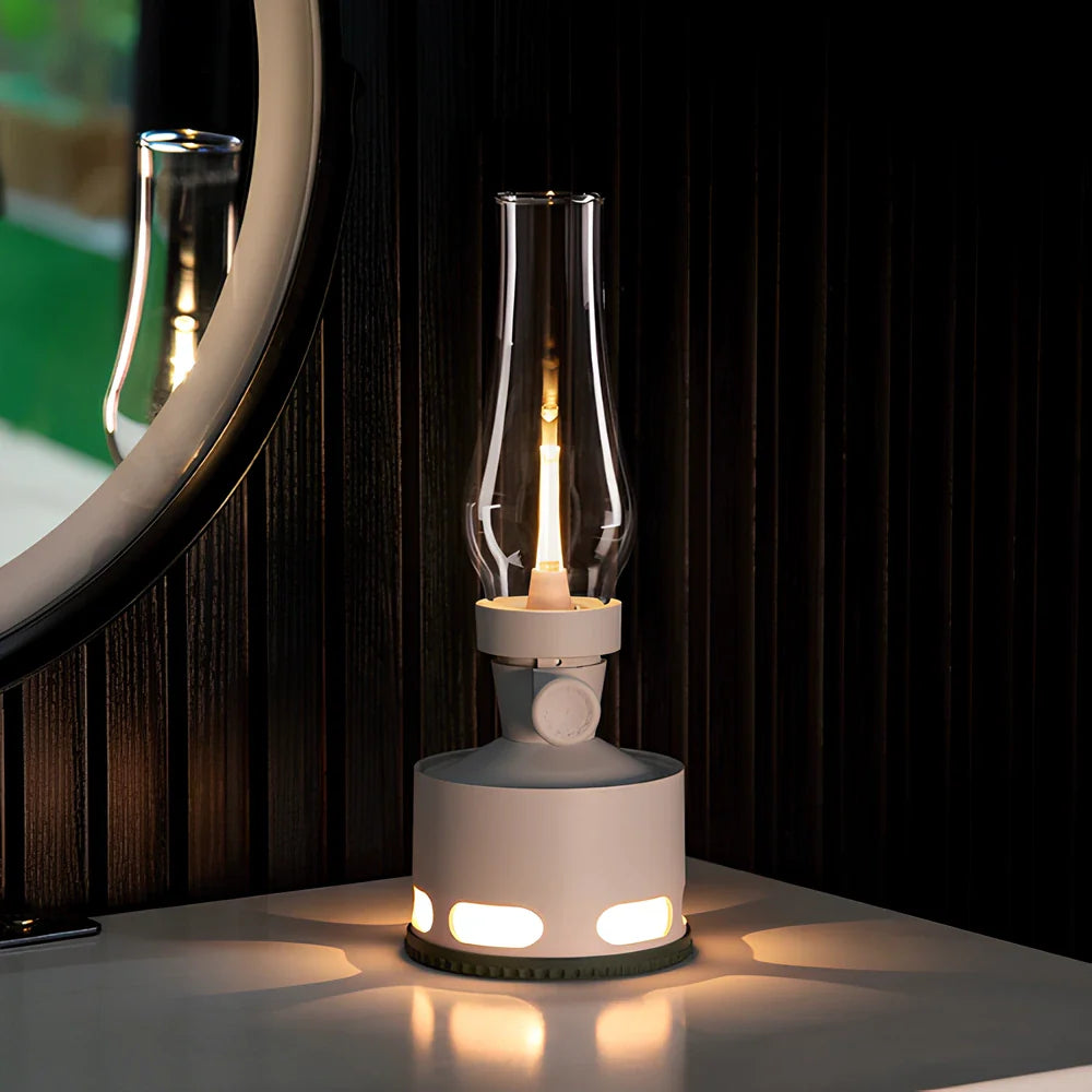 Vintage LED Glass Table Lantern