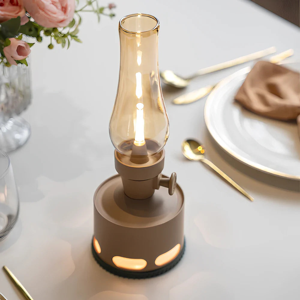 Vintage LED Glass Table Lantern