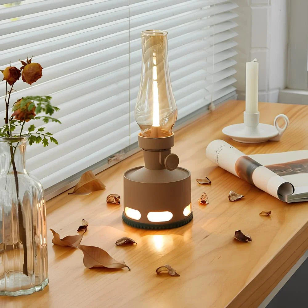 Vintage LED Glass Table Lantern