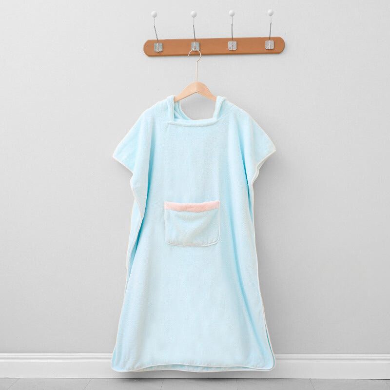Bata de baño con capucha Poncho | Toalla de secado rápido Ropa cómoda