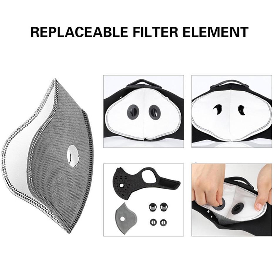 Maschera facciale traspirante in neoprene anti-inquinamento