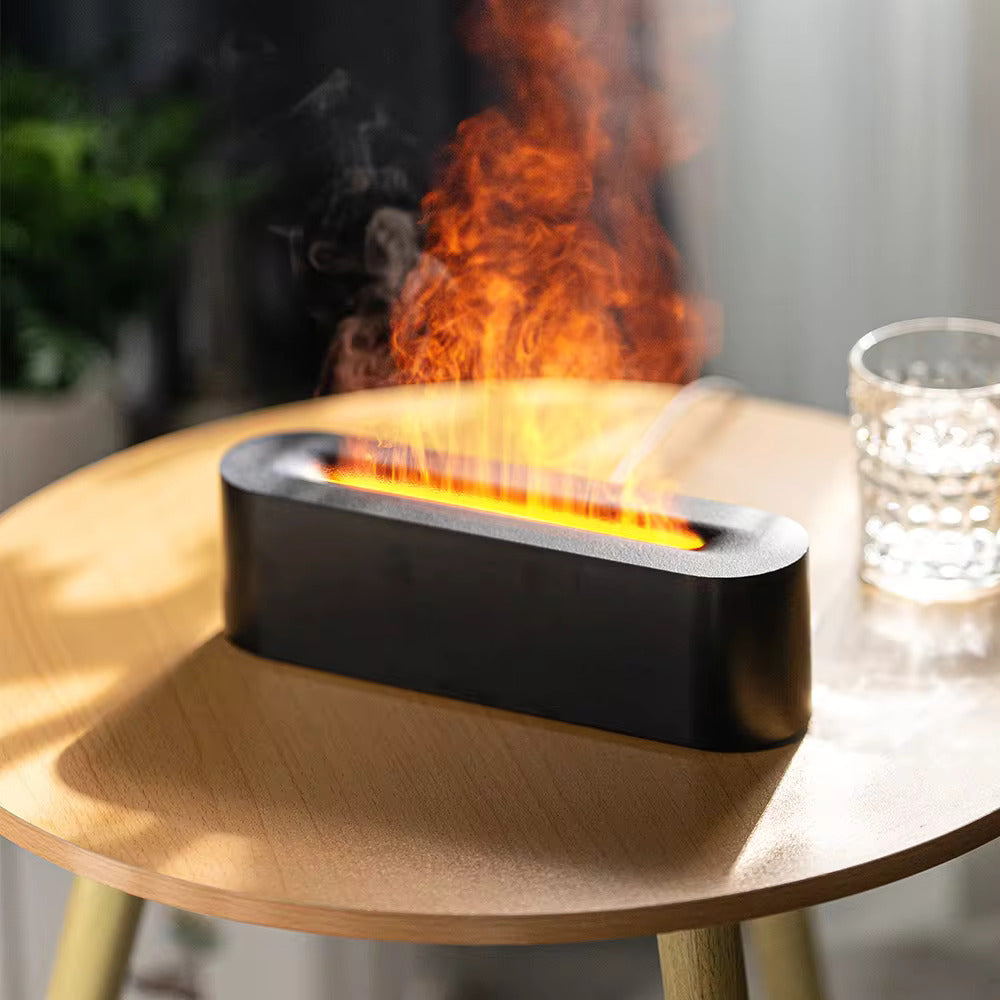 Lámpara humidificadora con efecto llama de aromaterapia