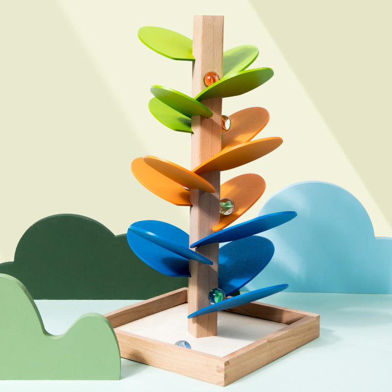 Wooden Rainbow Marble Run Tower