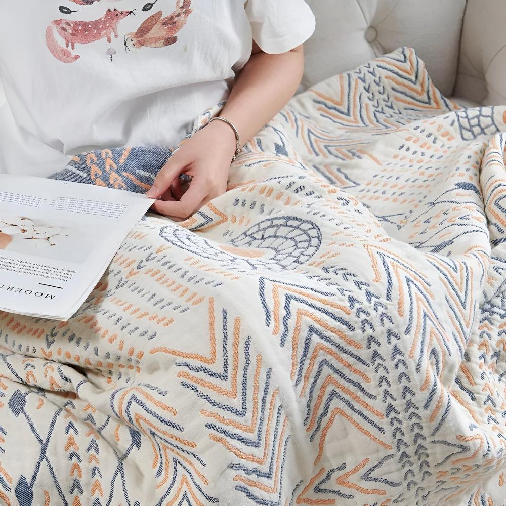 Cotton Reversible Blanket Soft Decorative Throw