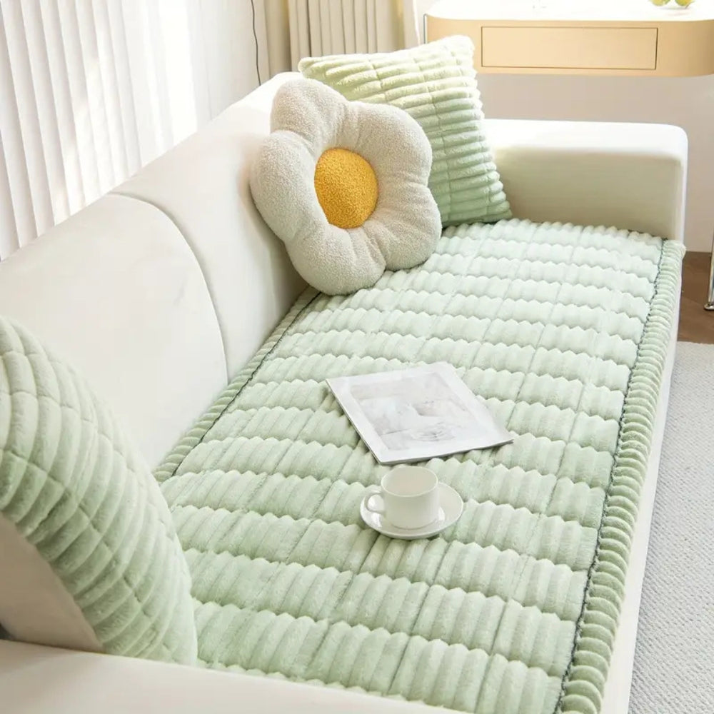 Housse de canapé en flanelle motif matelassé
