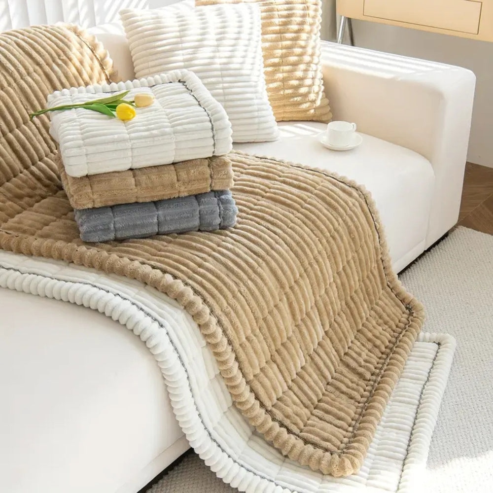 Housse de canapé en flanelle motif matelassé