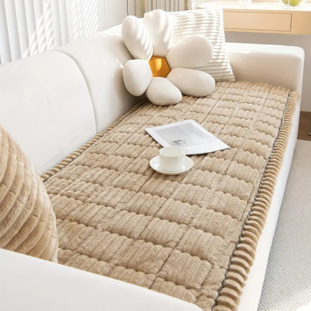 Housse de canapé en flanelle motif matelassé