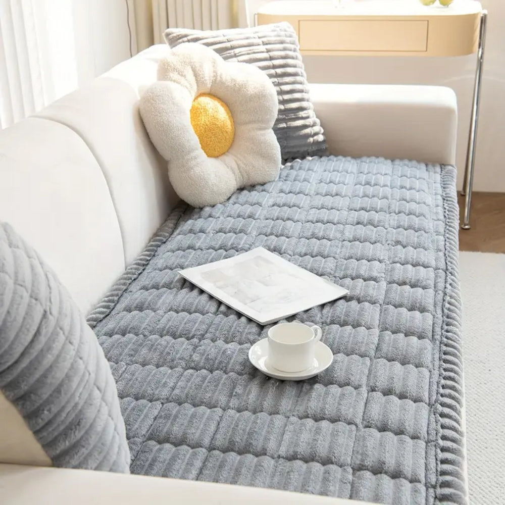 Housse de canapé en flanelle motif matelassé