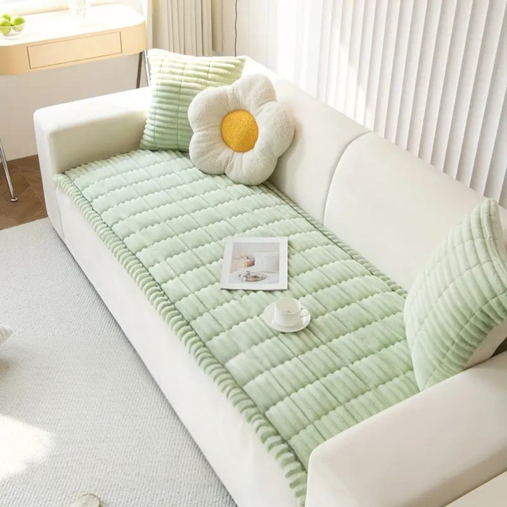 Housse de canapé en flanelle motif matelassé