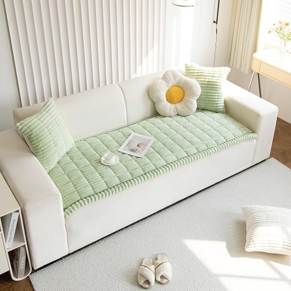 Housse de canapé en flanelle motif matelassé