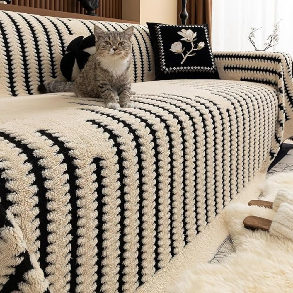 Housse de canapé design vintage capitonné en microfibre
