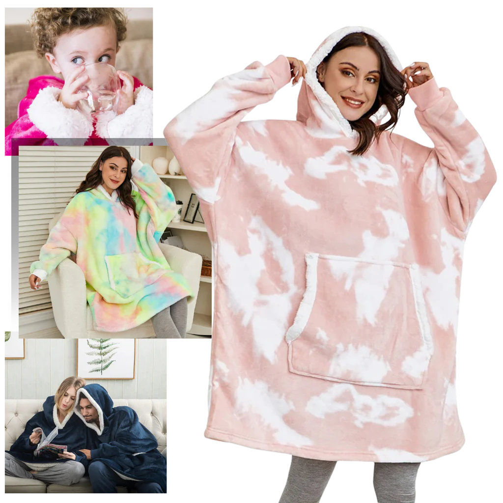 Damska bluza-koc oversize | Ciepła bluza polarowa