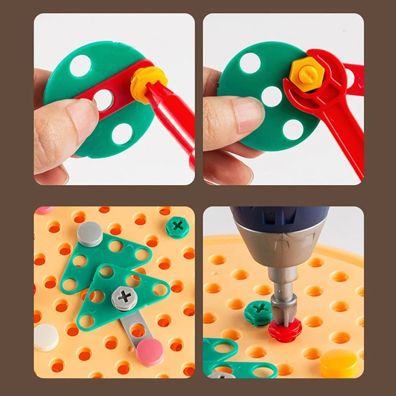 Kids Wooden Construction Toy Set
