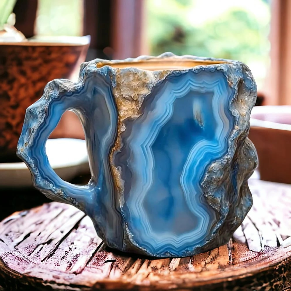 Tasse en céramique effet cristal pour café