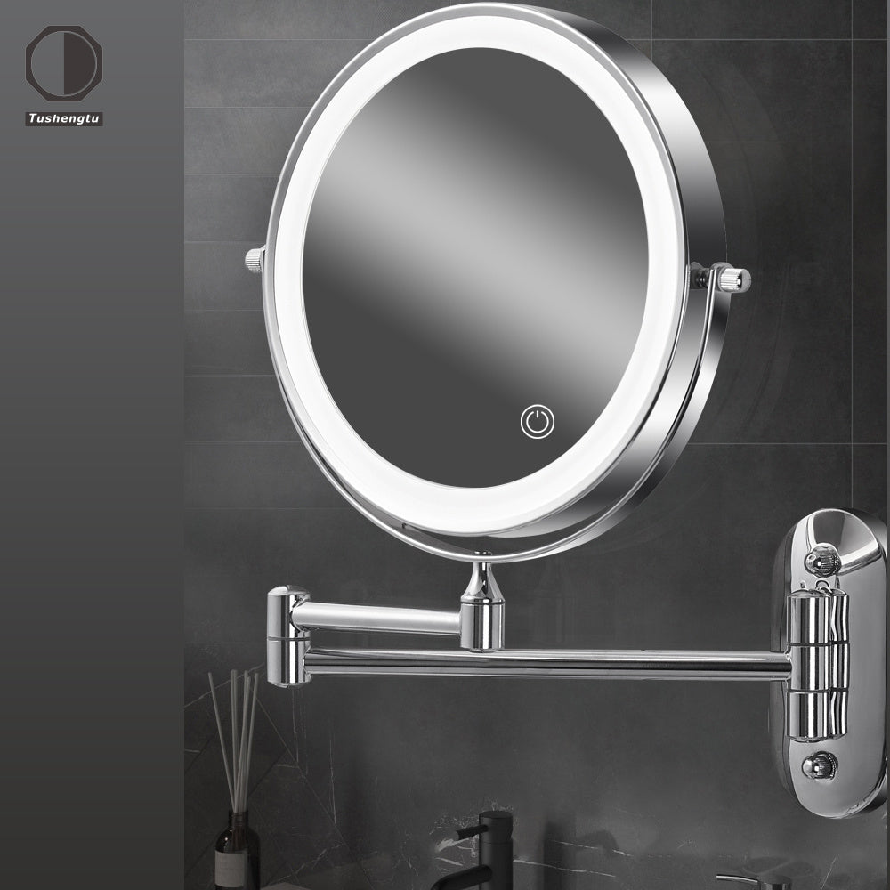 Wall Mirror with LED Light and Magnifier