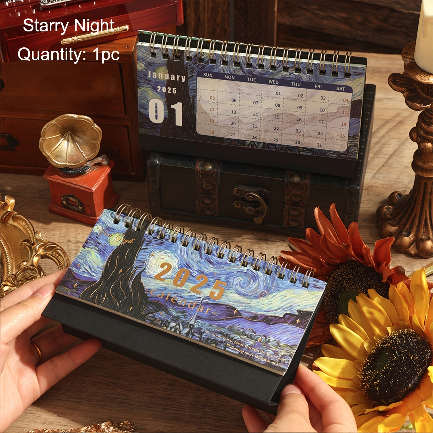 Calendario da scrivania con design artistico vintage