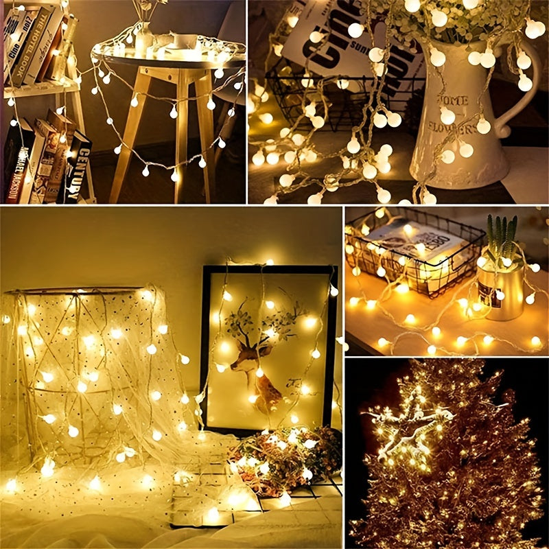 Outdoor String Lights Battery Powered Warm White