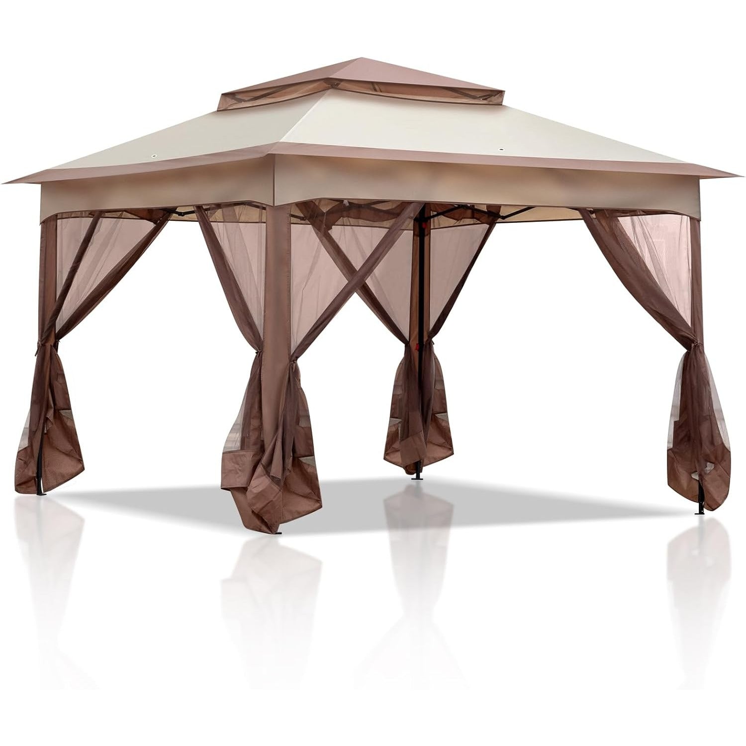 Gazebo da giardino con tenda e lati in rete